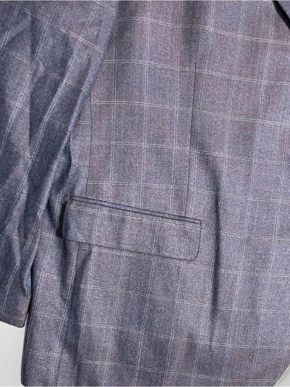 Oak Hill Sport Coat Silk Wool Windowpane Blazer Mens 3XL 54-56R Grey Blue Check